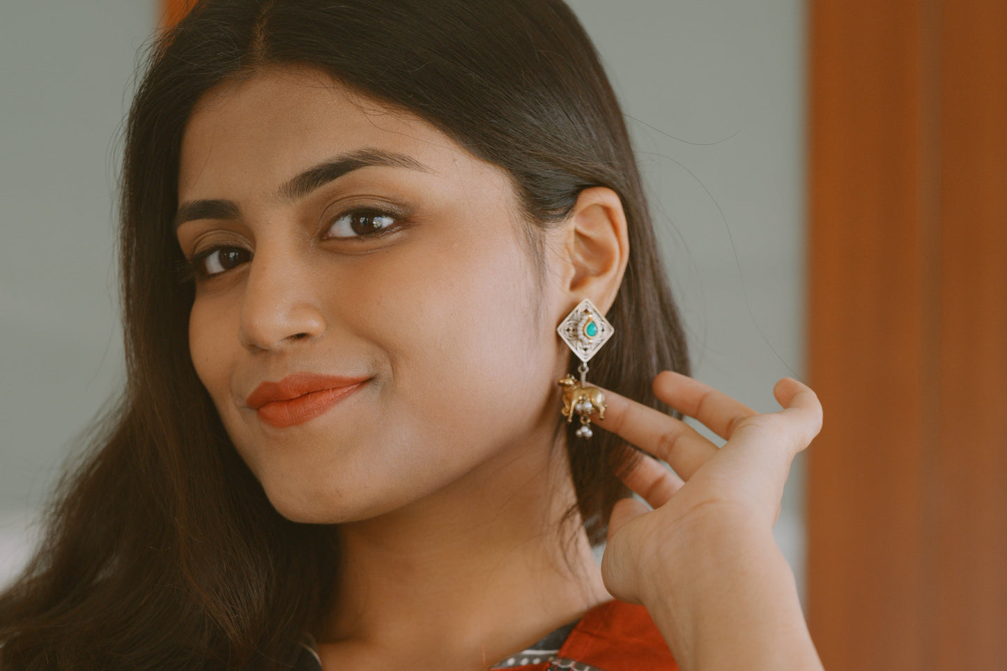 Jewel green nandi earrings