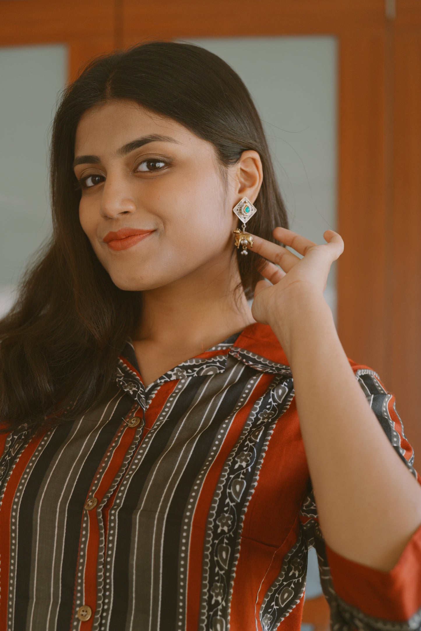Jewel green nandi earrings