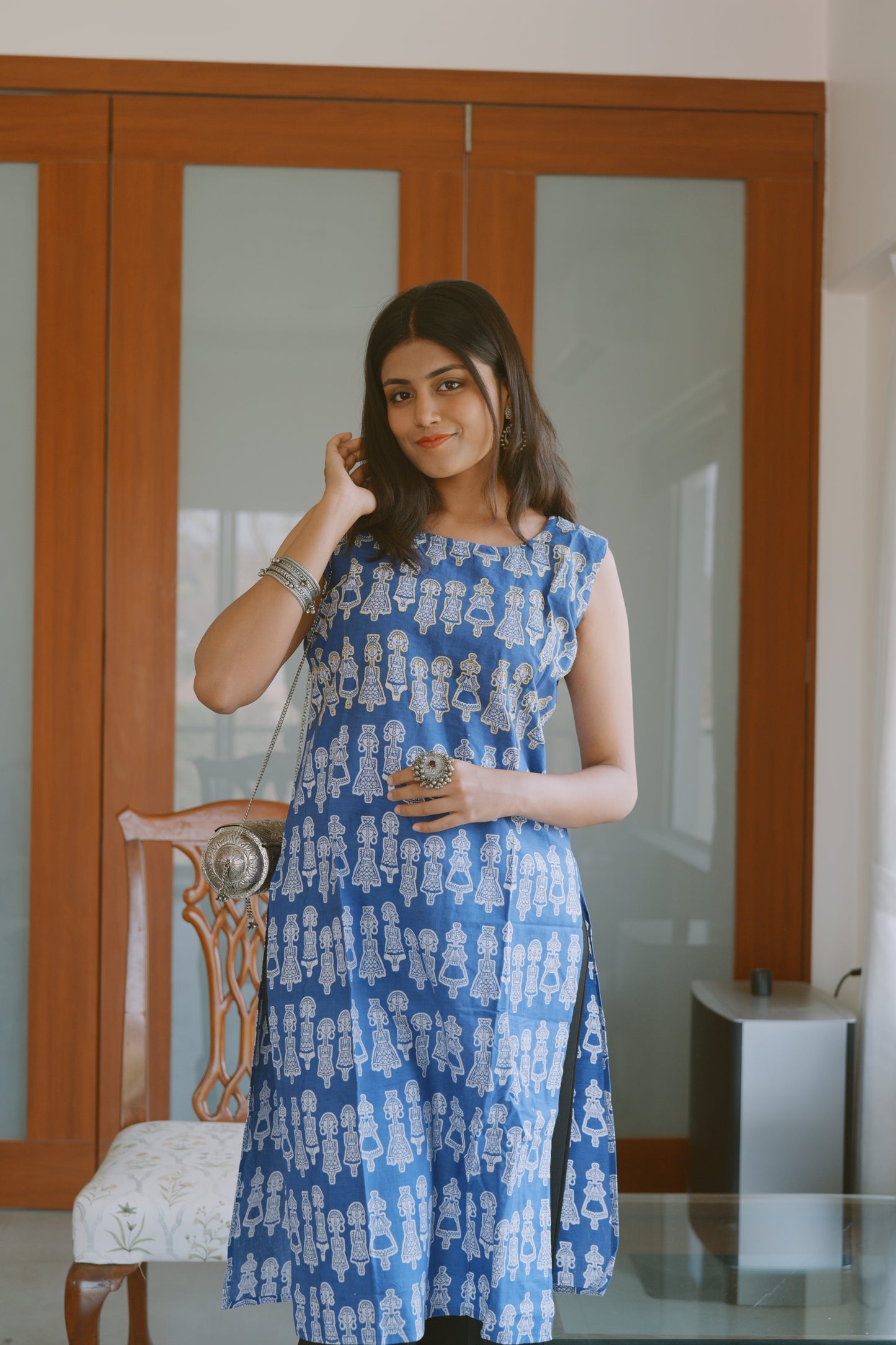 Cotton figurine casual kurta