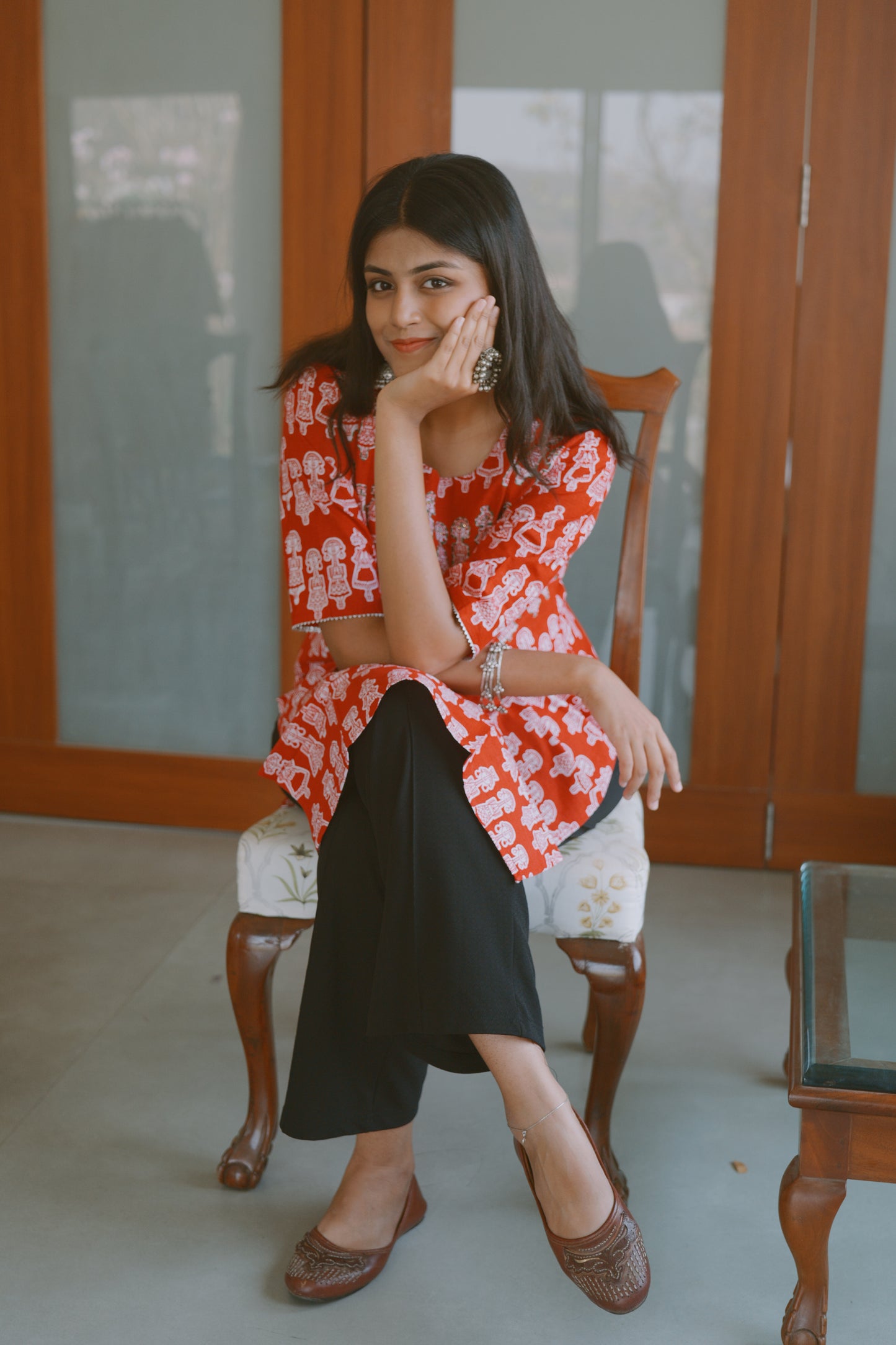 Cotton figurine casual kurta