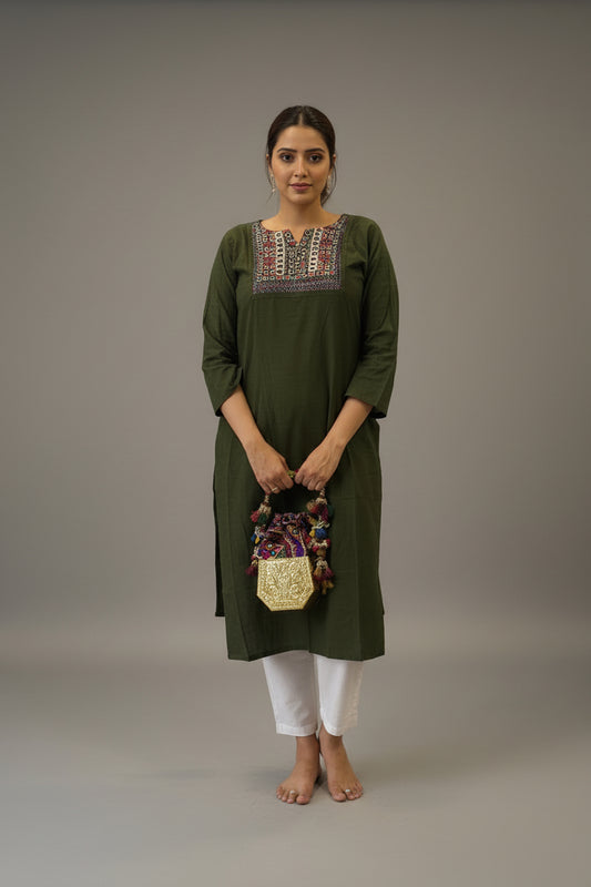 green gamthi kurta