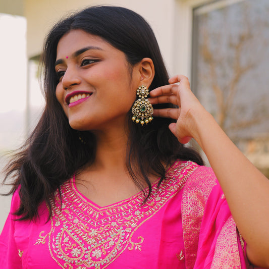 Light Bluish green  kundan